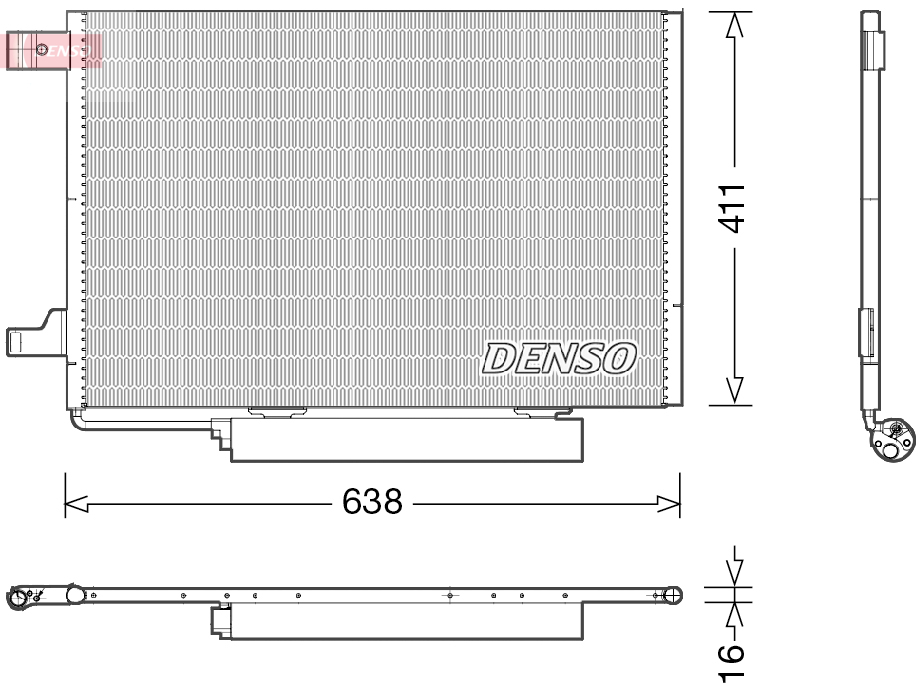 DENSO Kondensor, klimaanlæg dcn17006 for MERCEDES-BENZ