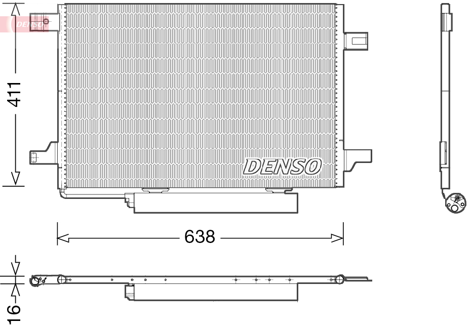DENSO Kondensor, klimaanlæg dcn17004 for MERCEDES-BENZ