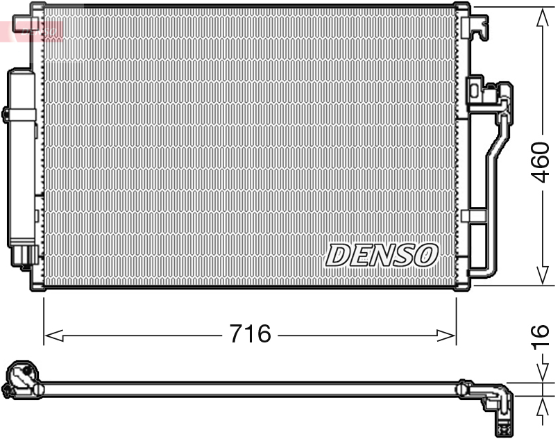 DENSO Kondensor, klimaanlæg dcn17008 for CHRYSLER