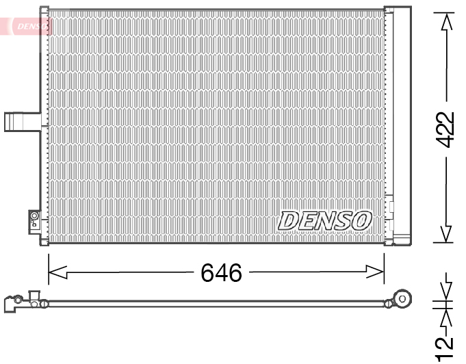 DENSO Kondensor, klimaanlæg dcn17027 for MERCEDES-BENZ