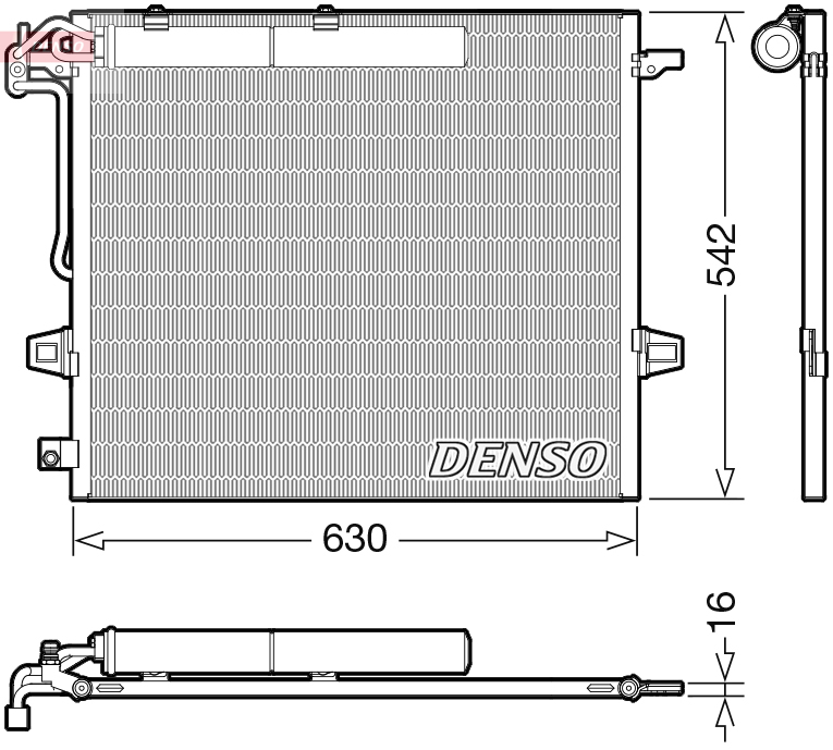 DENSO Kondensor, klimaanlæg dcn17057 for MERCEDES-BENZ