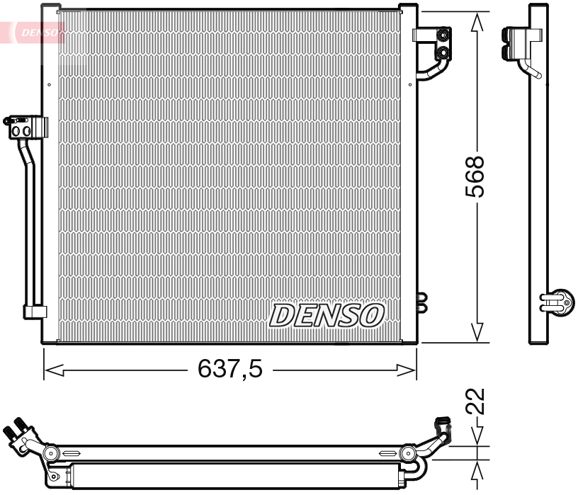 DENSO Kondensor, klimaanlæg dcn17058 for MERCEDES-BENZ