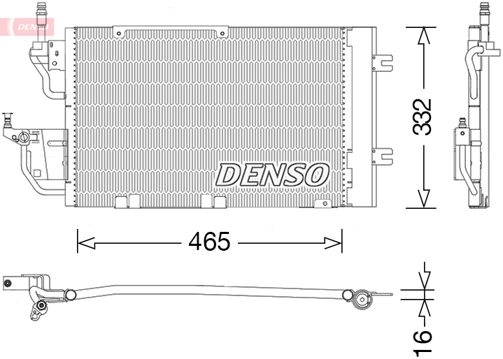 DENSO Kondensor, klimaanlæg dcn20037 for OPEL VAUXHALL