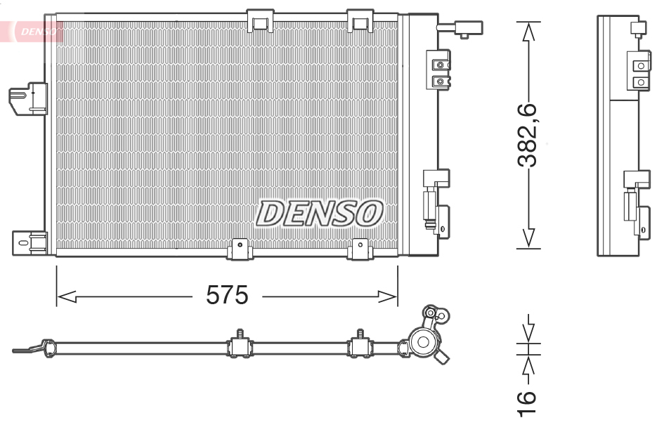 DENSO Kondensor, klimaanlæg dcn20038 for OPEL
