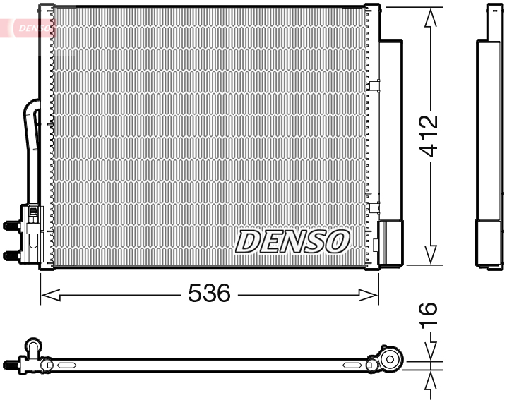 DENSO Kondensor, klimaanlæg dcn20043 for OPEL VAUXHALL
