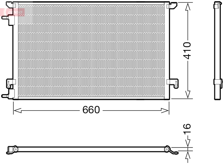 DENSO Kondensor, klimaanlæg dcn20045 for OPEL FIAT
