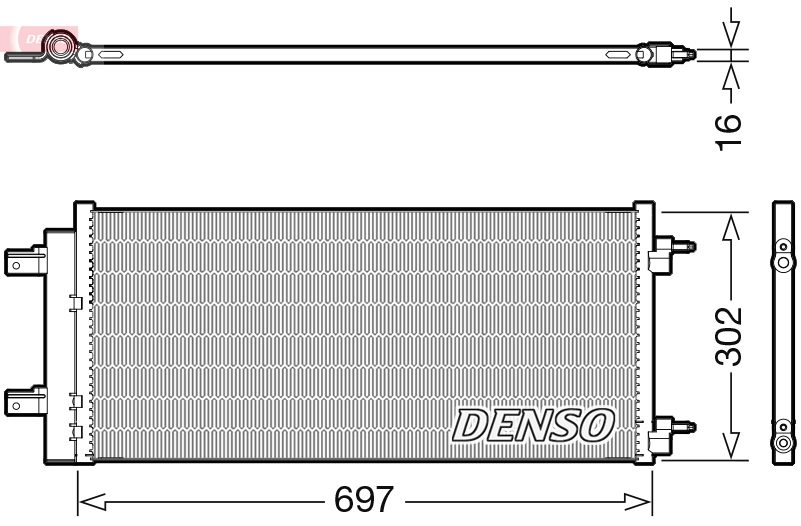 DENSO Kondensor, klimaanlæg dcn20044 for VAUXHALL OPEL