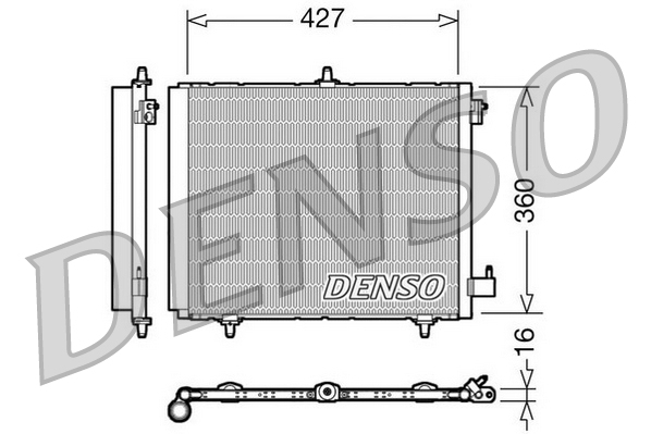 DENSO Kondensor, klimaanlæg dcn21009 for PEUGEOT