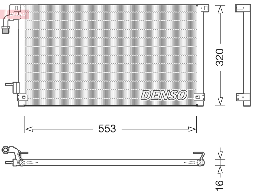 DENSO Kondensor, klimaanlæg dcn21014 for CITROËN/PEUGEOT PEUGEOT