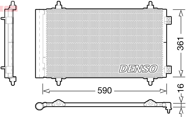 DENSO Kondensor, klimaanlæg dcn21018 for CITROËN/PEUGEOT LANCIA PEUGEOT