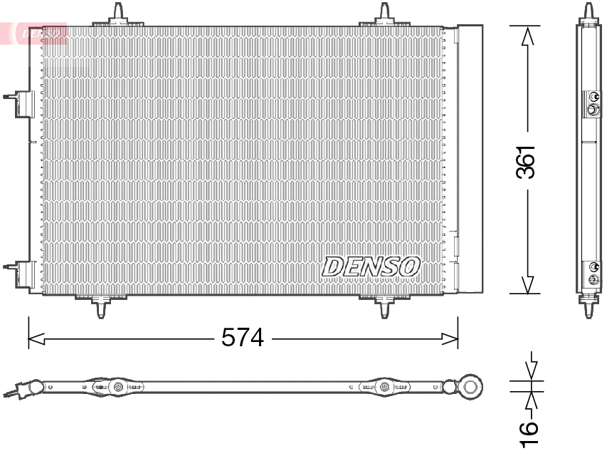 DENSO Kondensor, klimaanlæg dcn21020 for PEUGEOT CITROËN/PEUGEOT