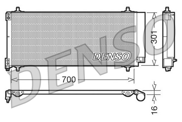 DENSO Kondensor, klimaanlæg dcn21027 for PEUGEOT
