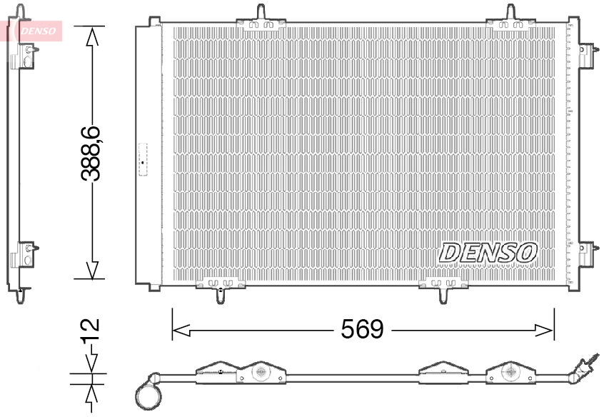 DENSO Kondensor, klimaanlæg dcn21030 for CITROËN/PEUGEOT