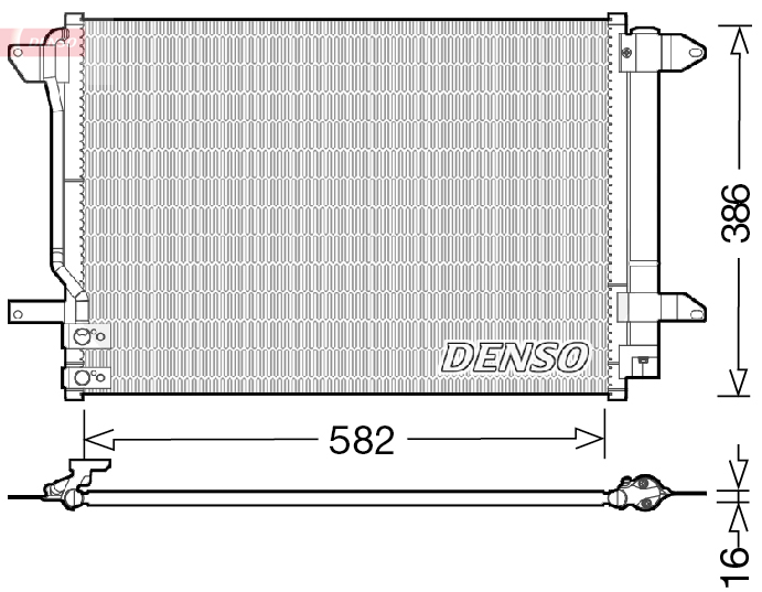 DENSO Kondensor, klimaanlæg dcn32027 for VW VAG