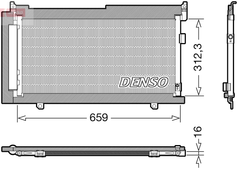 DENSO Kondensor, klimaanlæg dcn36006 for SUBARU