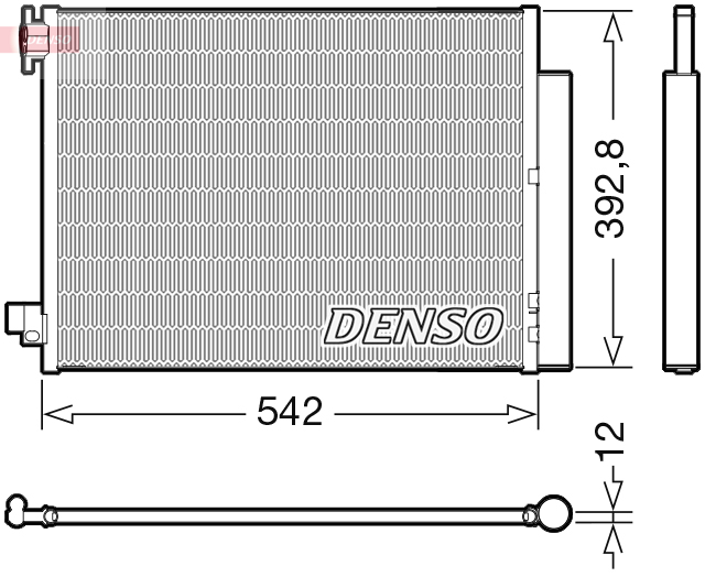 DENSO Kondensor, klimaanlæg dcn37004 for DACIA