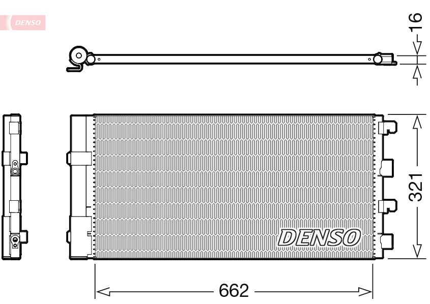 DENSO Kondensor, klimaanlæg dcn37003 for DACIA