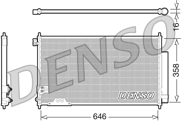 DENSO Kondensor, klimaanlæg dcn40009 for HONDA