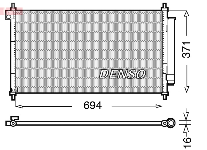 DENSO Kondensor, klimaanlæg dcn40012 for HONDA