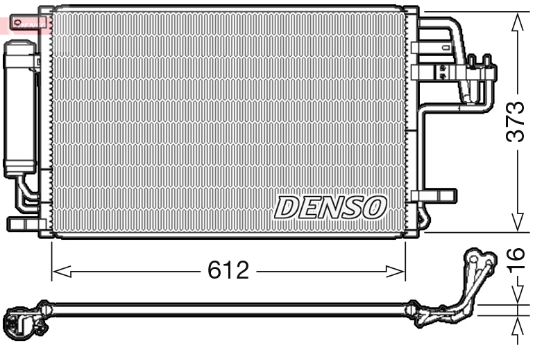 DENSO Kondensor, klimaanlæg dcn41007 for KIA