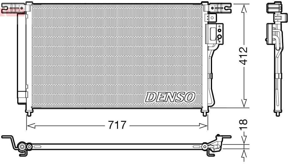 DENSO Kondensor, klimaanlæg dcn41008 for HYUNDAI