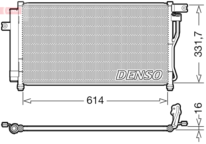 DENSO Kondensor, klimaanlæg dcn41009 for HYUNDAI