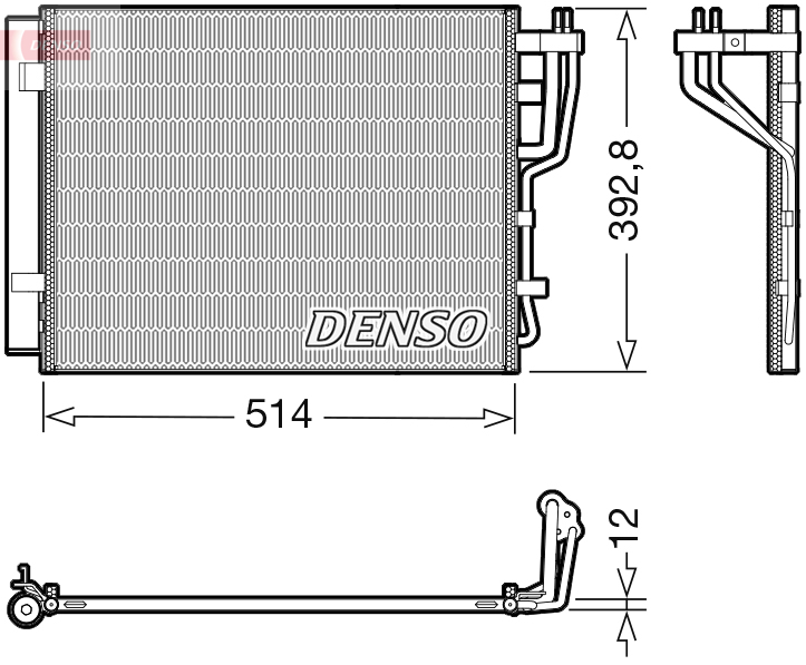 DENSO Kondensor, klimaanlæg dcn41014 for HYUNDAI