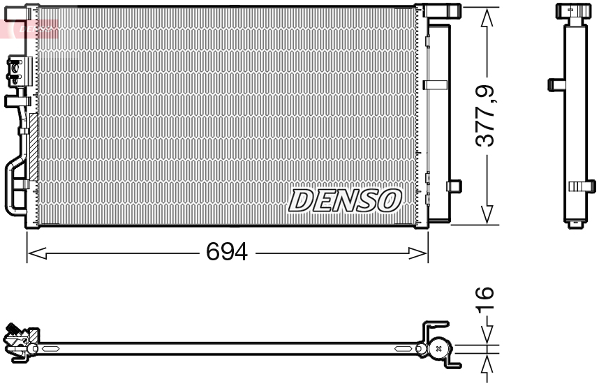 DENSO Kondensor, klimaanlæg dcn41019 for HYUNDAI