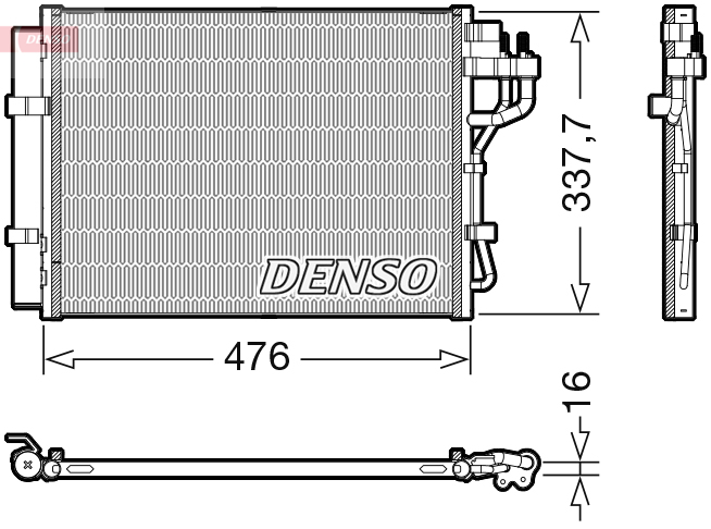 DENSO Kondensor, klimaanlæg dcn41023 for HYUNDAI