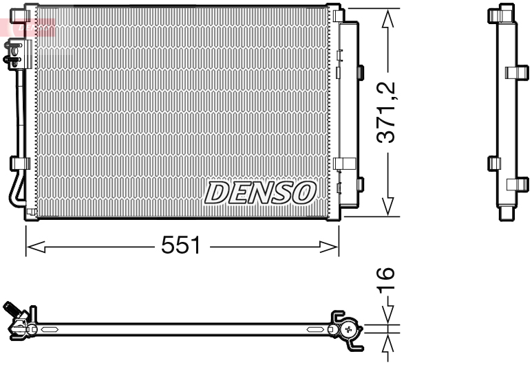 DENSO Kondensor, klimaanlæg dcn41022 for HYUNDAI