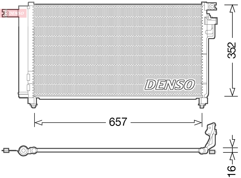 DENSO Kondensor, klimaanlæg dcn43001 for KIA