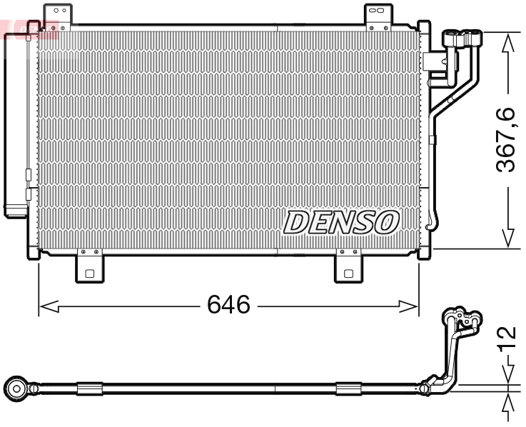 DENSO Kondensor, klimaanlæg dcn44012 for MAZDA