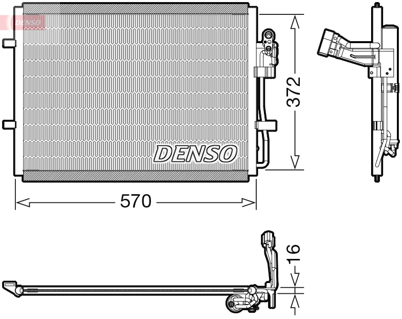 DENSO Kondensor, klimaanlæg dcn44016 for MAZDA