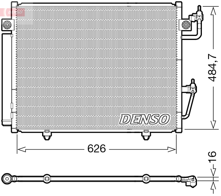 DENSO Kondensor, klimaanlæg dcn45009 for MITSUBISHI