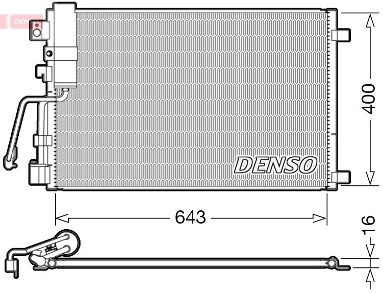 DENSO Kondensor, klimaanlæg dcn46008 for NISSAN