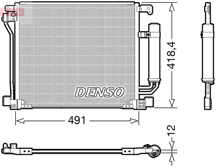 DENSO Kondensor, klimaanlæg dcn46025 for NISSAN