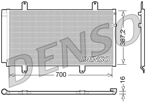 DENSO Kondensor, klimaanlæg dcn51004 for TOYOTA LEXUS