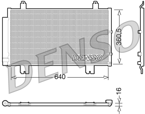 DENSO Kondensor, klimaanlæg dcn51005 for LEXUS