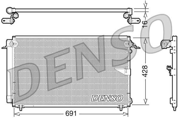 DENSO Kondensor, klimaanlæg dcn51008 for LEXUS