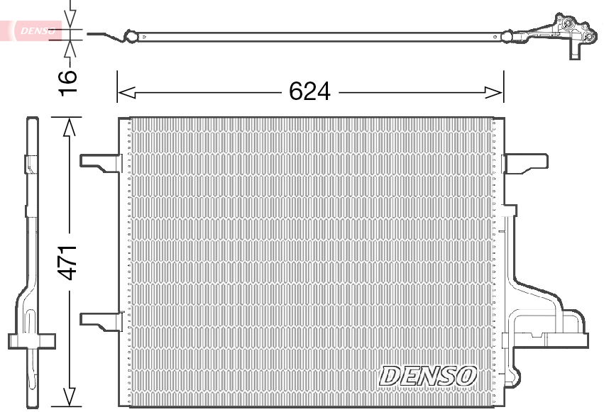 DENSO Kondensor, klimaanlæg dcn10027 for FORD