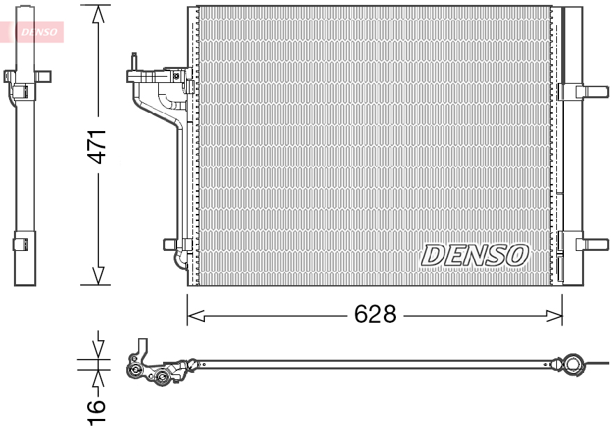 DENSO Kondensor, klimaanlæg dcn10029 for FORD