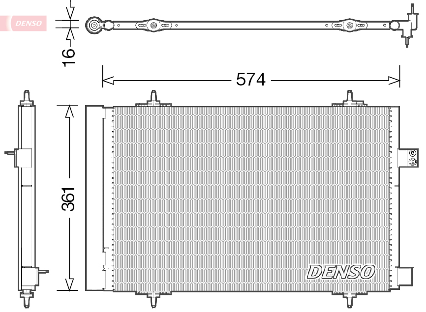 DENSO Kondensor, klimaanlæg dcn21019 for CITROËN/PEUGEOT PEUGEOT