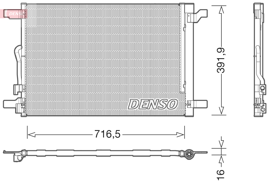 DENSO Kondensor, klimaanlæg dcn32024 for AUDI SKODA VAG VW