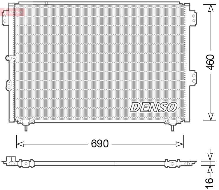 DENSO Kondensor, klimaanlæg dcn50033 for TOYOTA