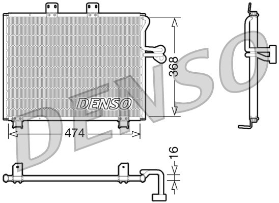 DENSO Kondensor, klimaanlæg dcn06013 for CHRYSLER JEEP