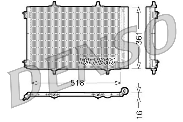 DENSO Kondensor, klimaanlæg dcn07013 for PEUGEOT