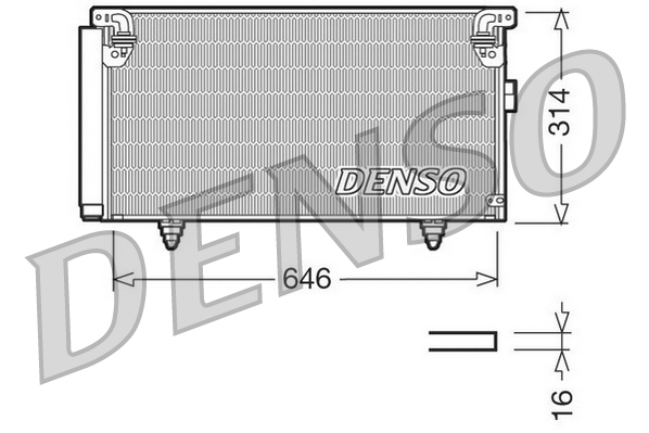 DENSO Kondensor, klimaanlæg dcn36001 for SUBARU
