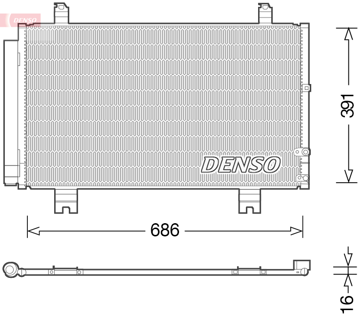 DENSO Kondensor, klimaanlæg dcn51013 for TOYOTA