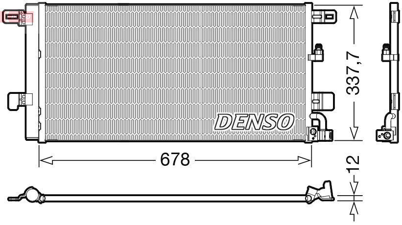 DENSO Kondensor, klimaanlæg dcn02001 for VW AUDI