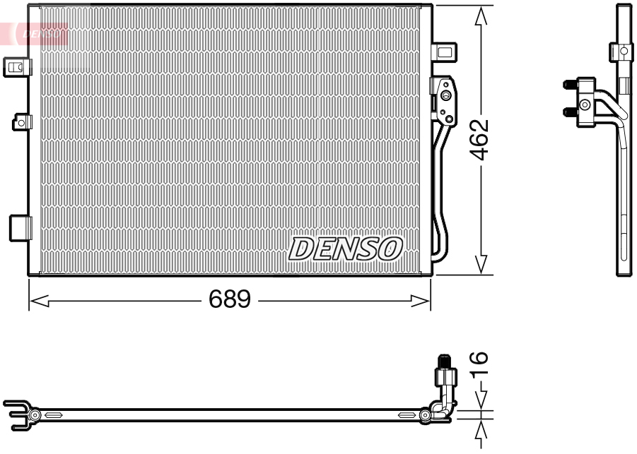 DENSO Kondensor, klimaanlæg dcn09145 for FIAT